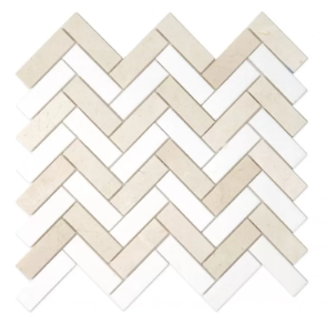 Herringbone Marfil - marble tile
